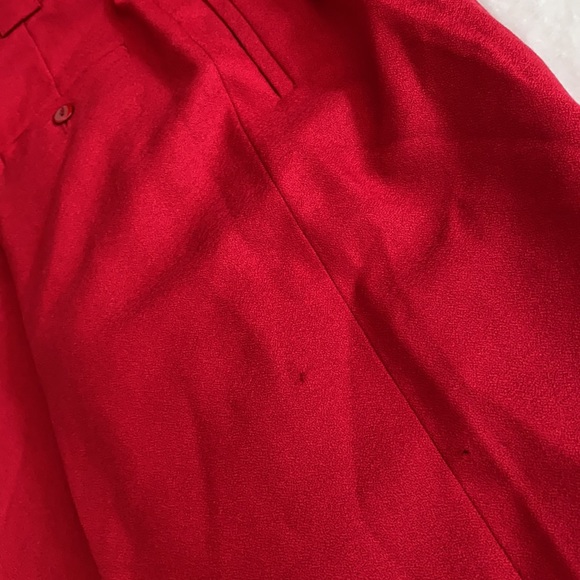 {VTG} Giorgio Sant' Angelo | 100% Pure Wool Pleated High Waisted Pants Red (6) - Picture 15 of 16
